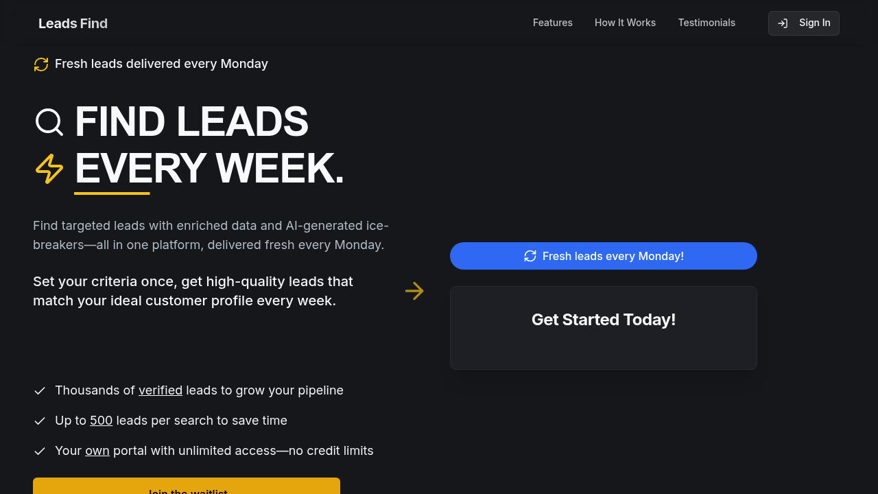 Leads Find screenshot