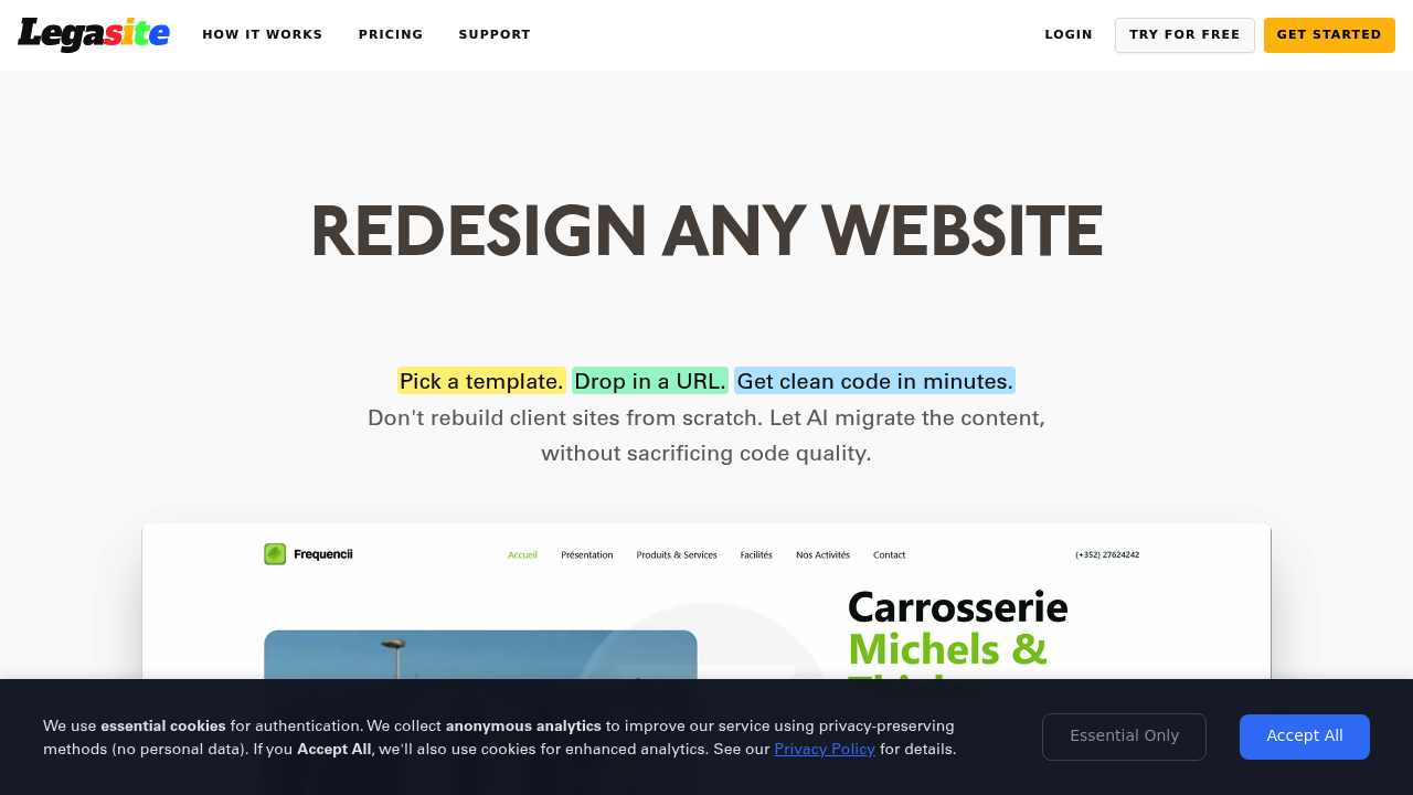 Legasite - Website Redesigner screenshot