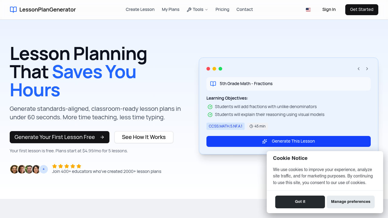 LessonPlanGenerator screenshot