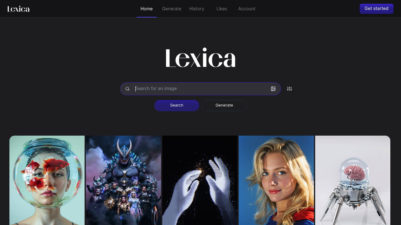 Lexica screenshot