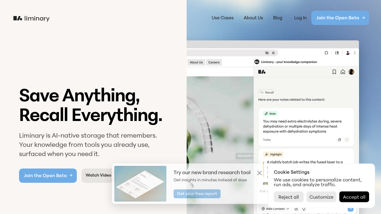 Liminary screenshot