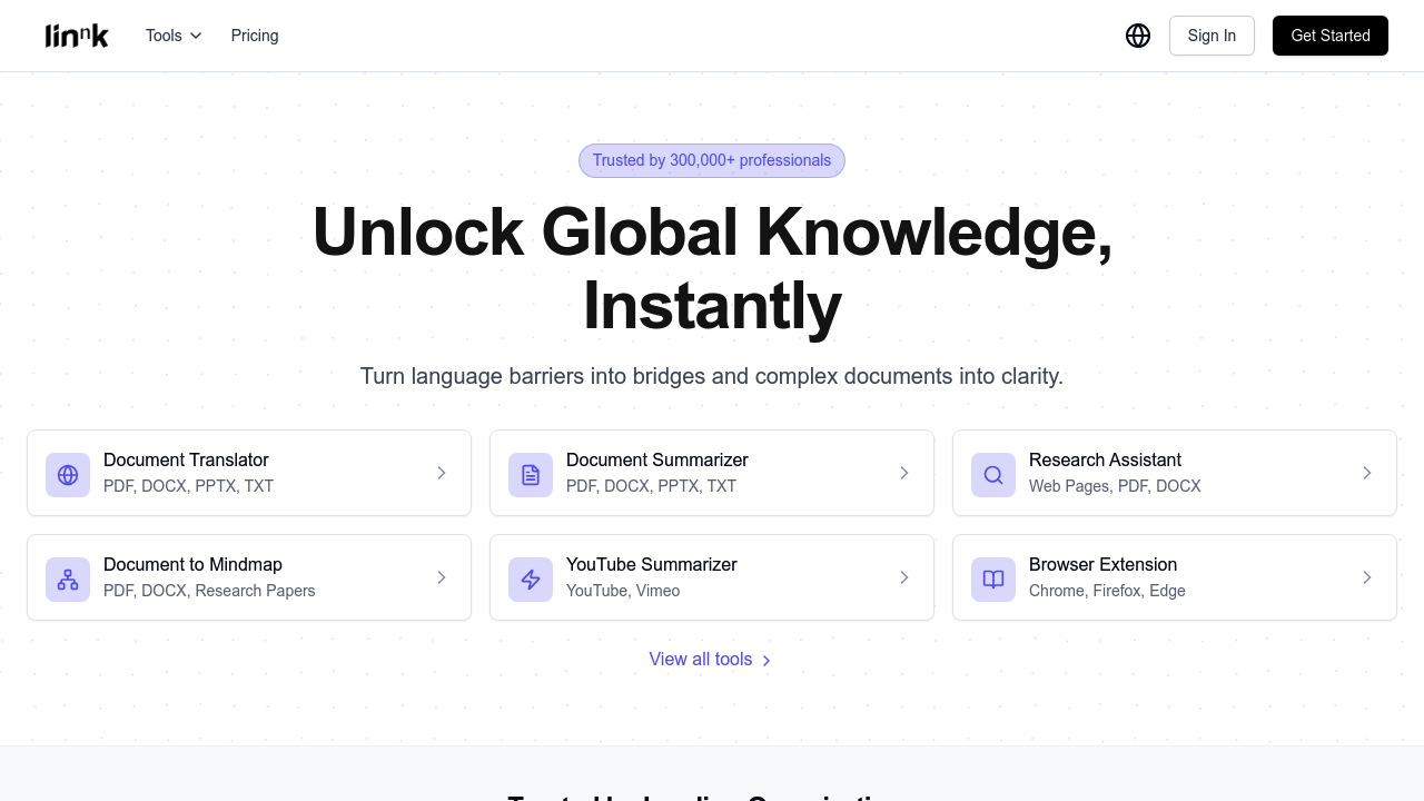 Linnk AI: Research Assistant, Summarizer, Translator screenshot