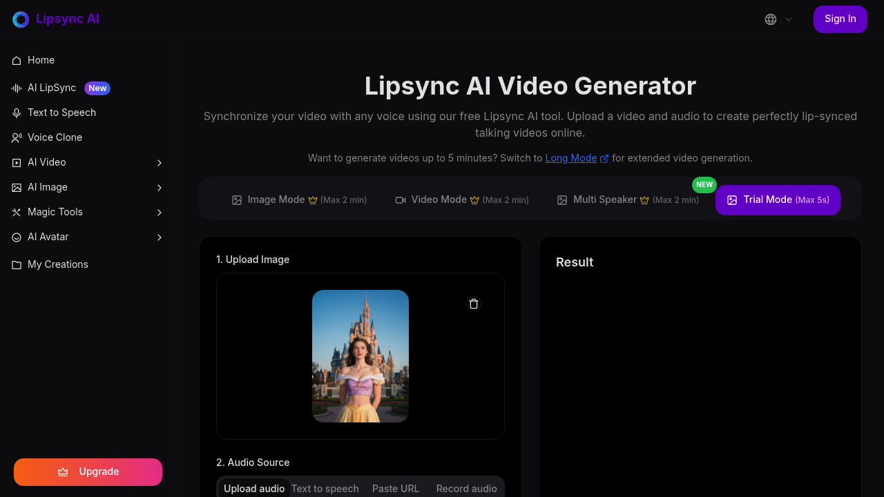 LipsyncAI.net screenshot
