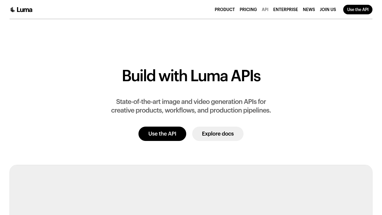 Luma API screenshot