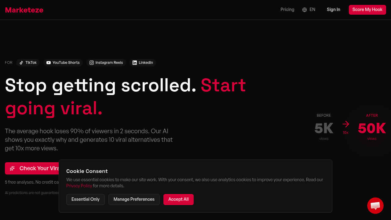 Marketeze screenshot