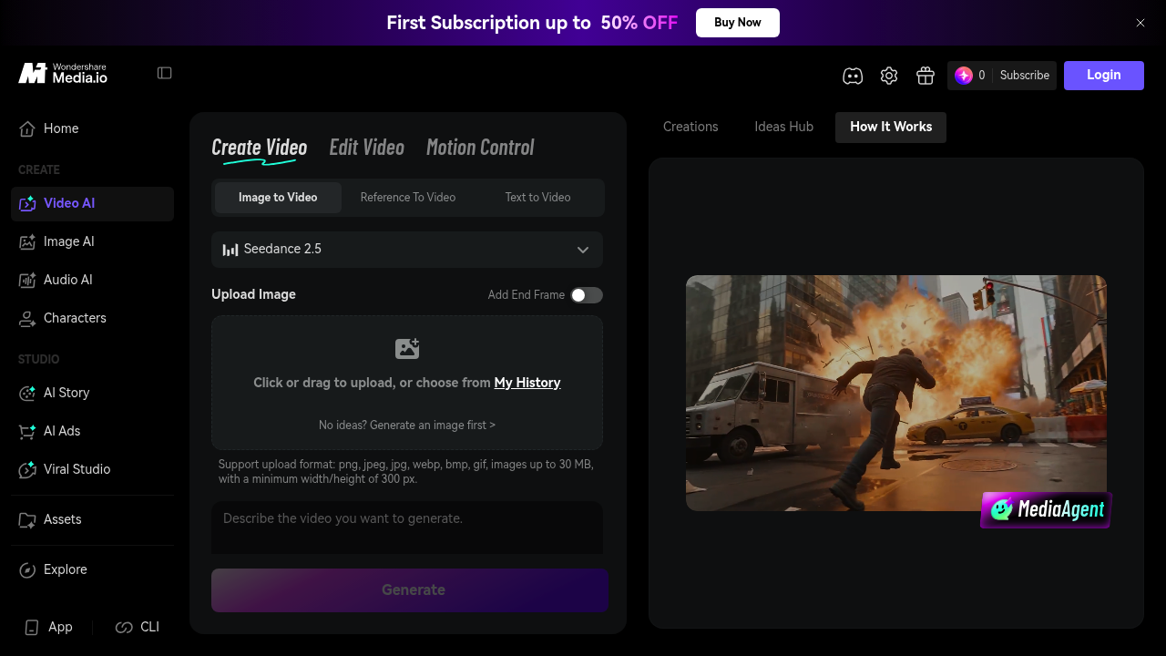 Media.io Image to Video screenshot