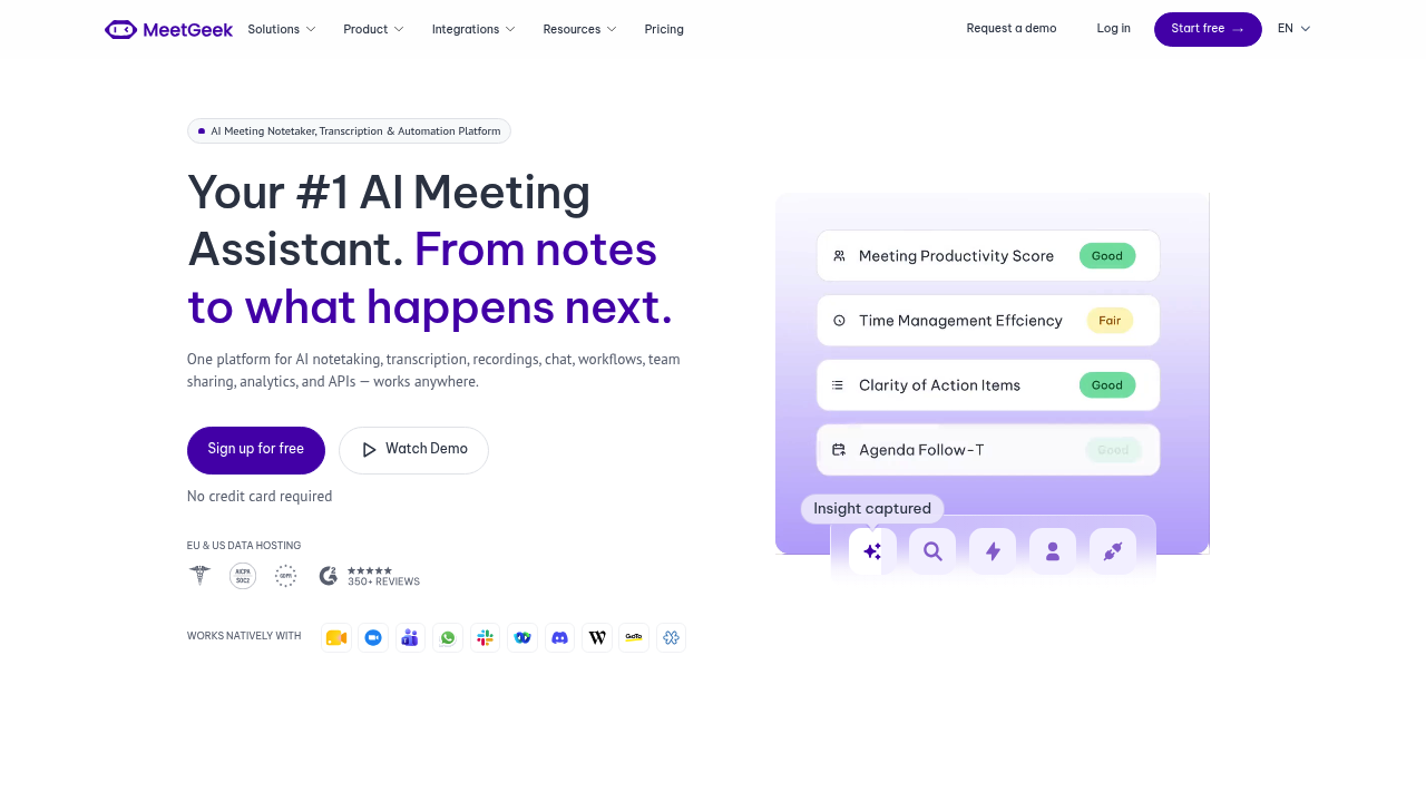MeetGeek screenshot