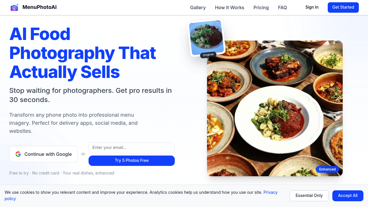 MenuPhotoAI screenshot