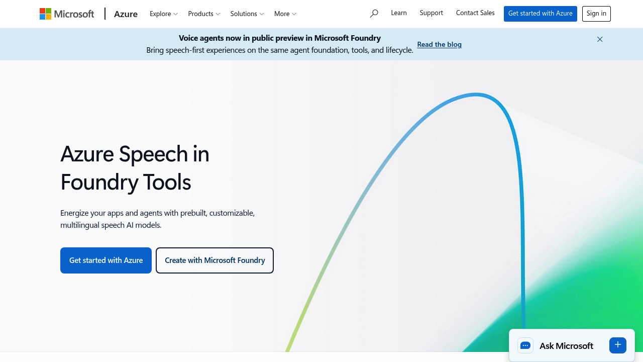 Microsoft Azure AI Speech screenshot