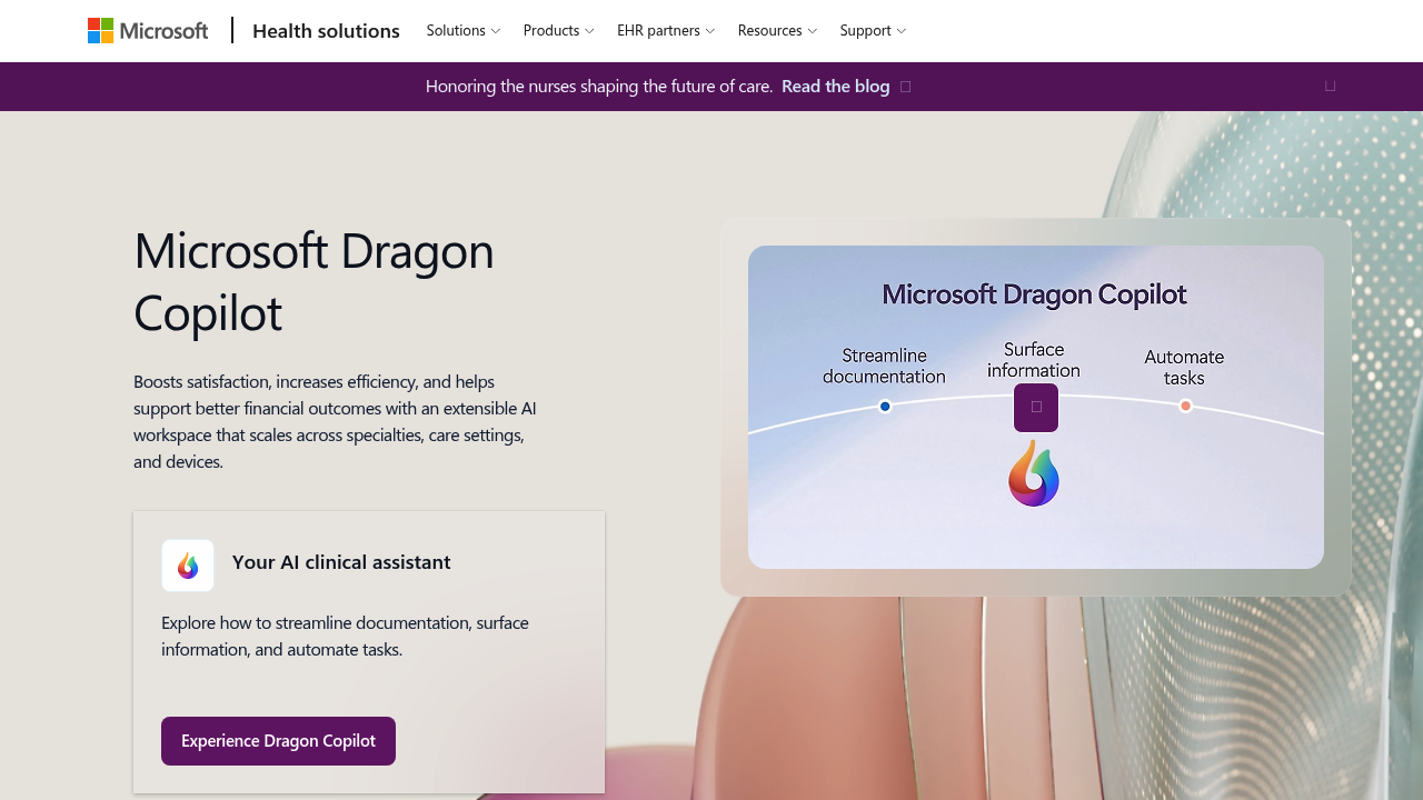 Microsoft Dragon Copilot screenshot
