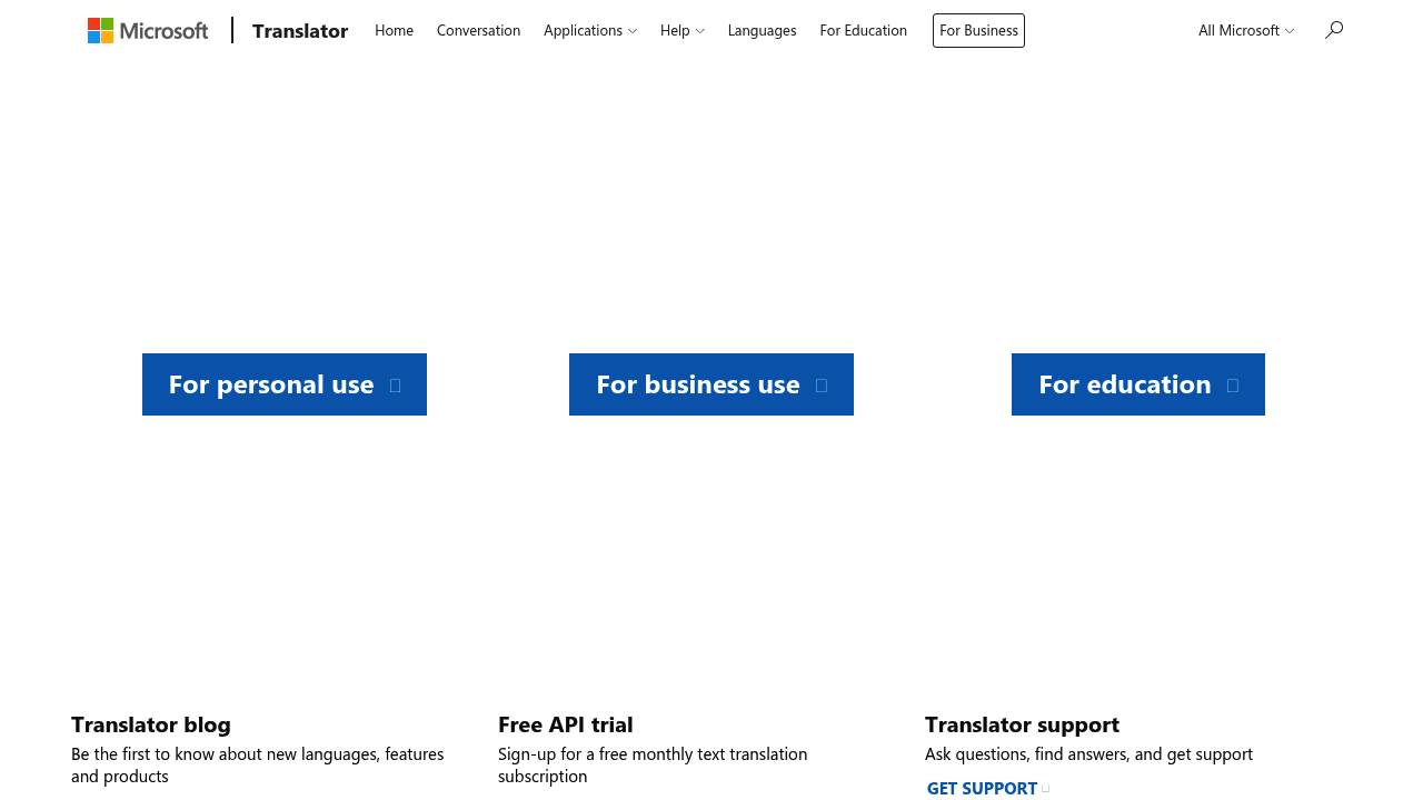 Microsoft Translator screenshot