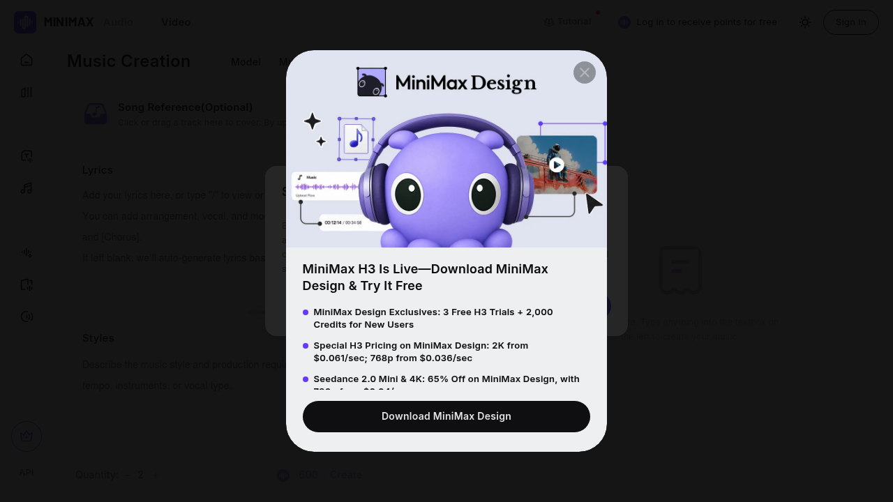 MiniMax Music screenshot
