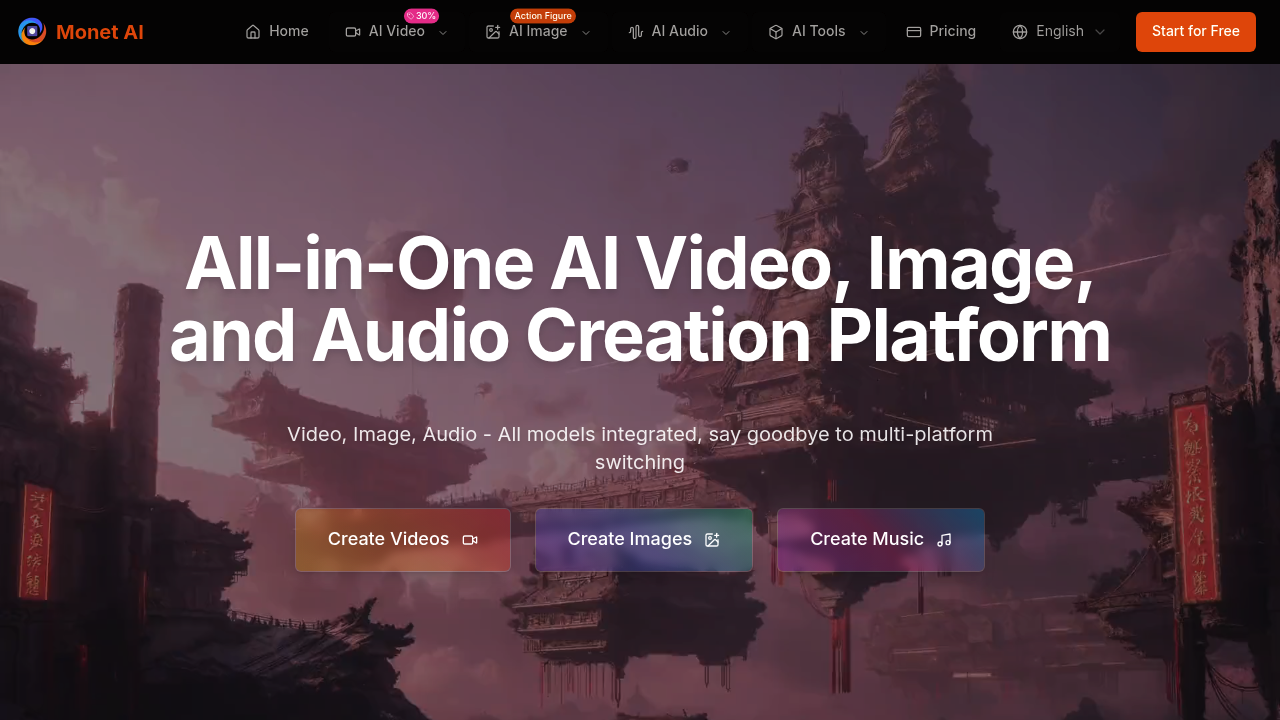 Monet AI Video Generator screenshot