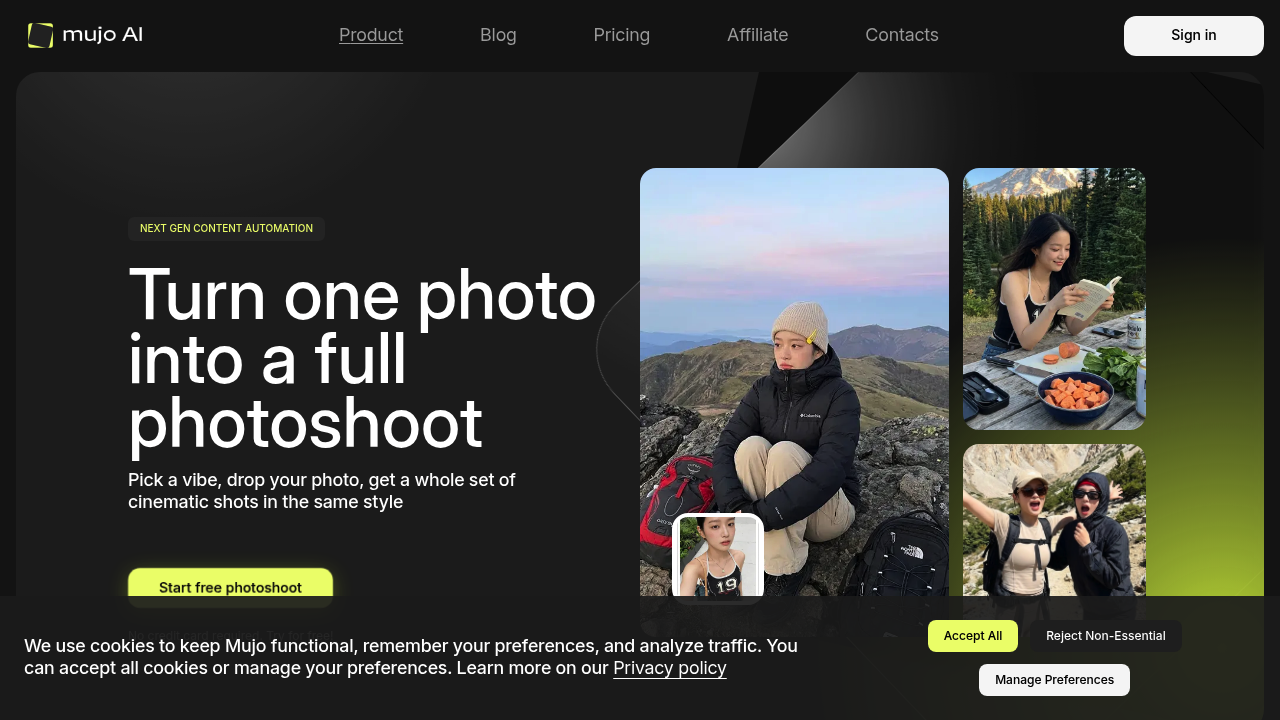 Mujo AI Photoshoot screenshot