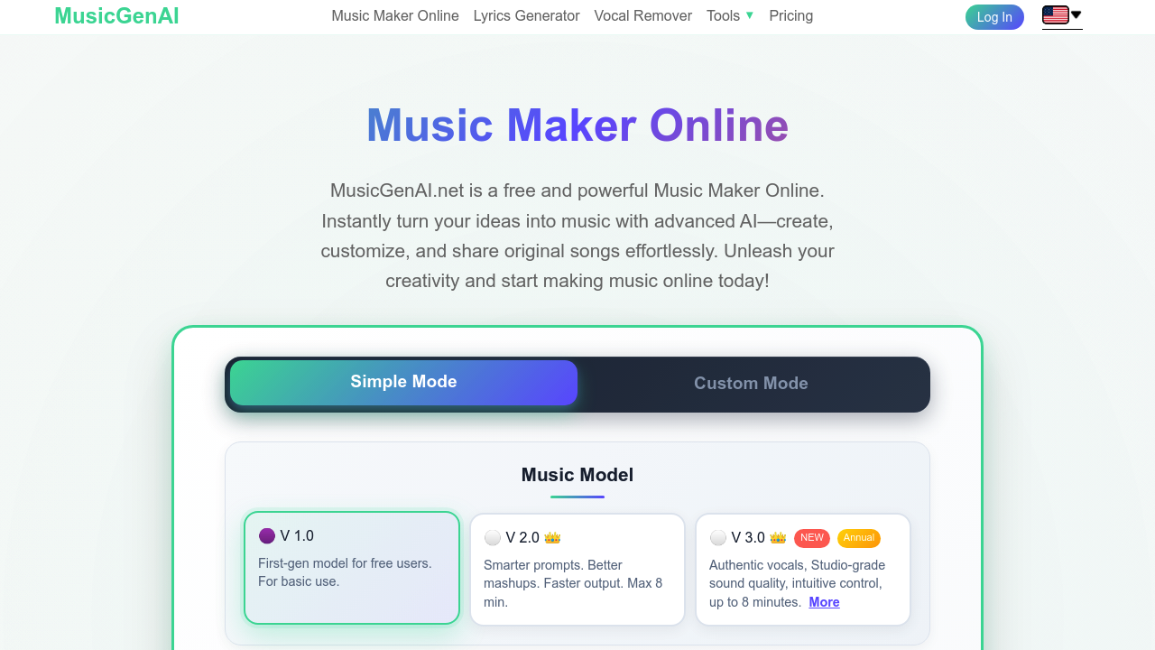 MusicGenAI screenshot