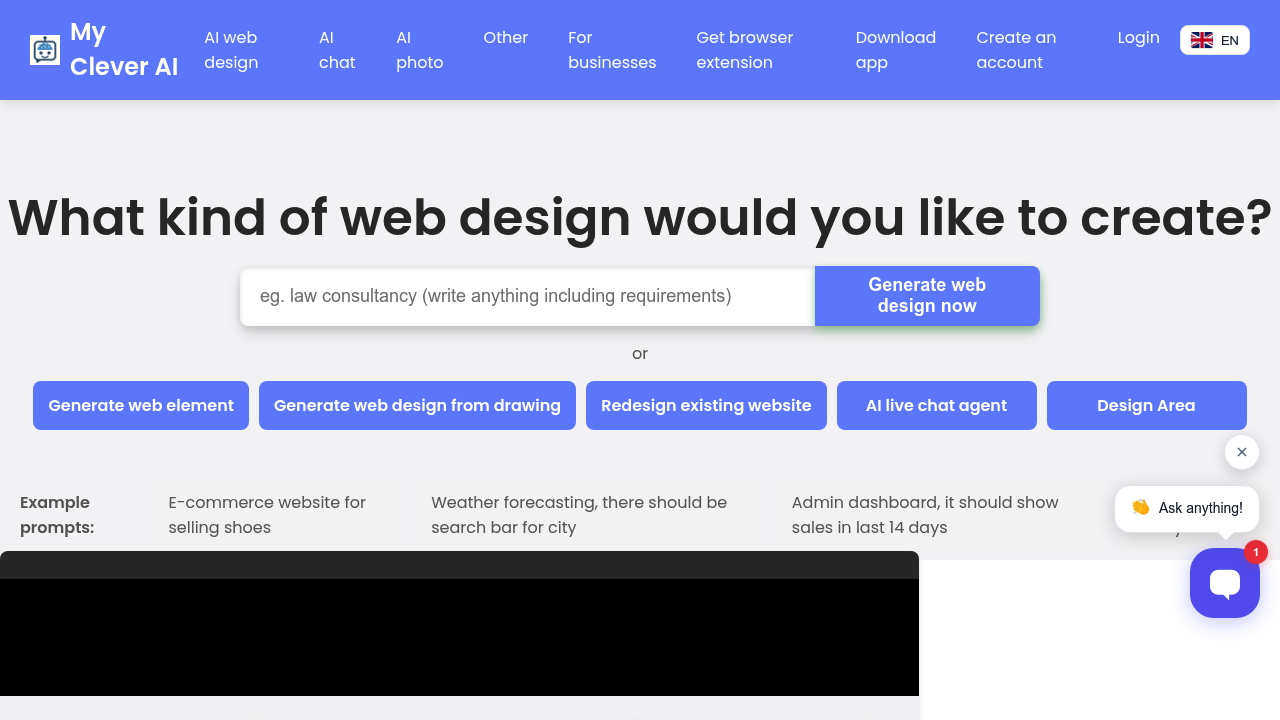 MyClever AI Website Builder screenshot