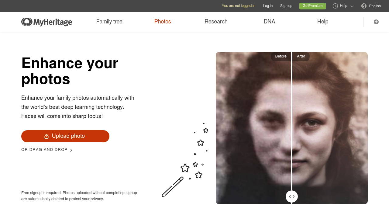 MyHeritage Photo Enhancer screenshot