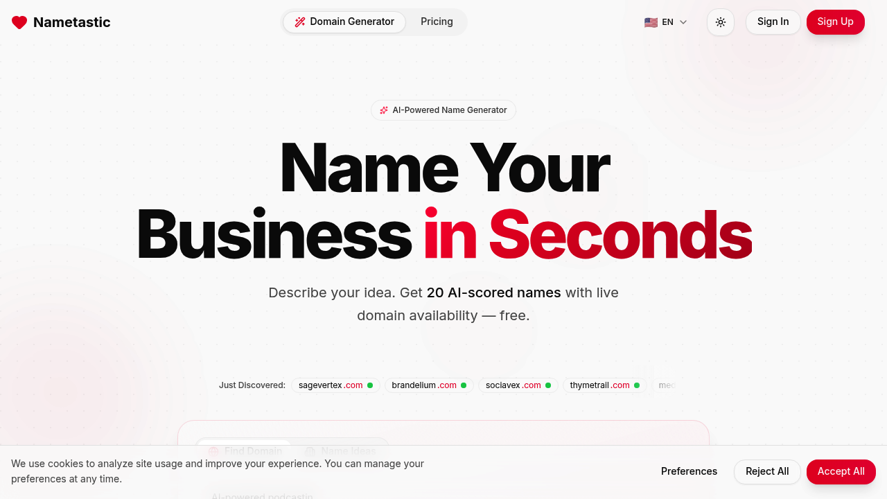 Nametastic screenshot