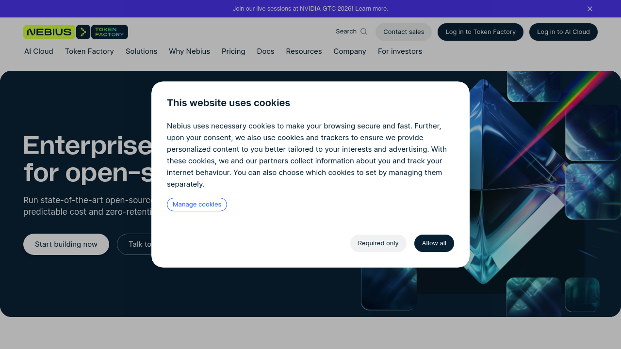 Nebius Token Factory screenshot