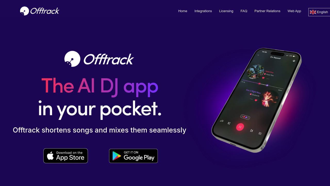 Offtrack - AI DJ App screenshot