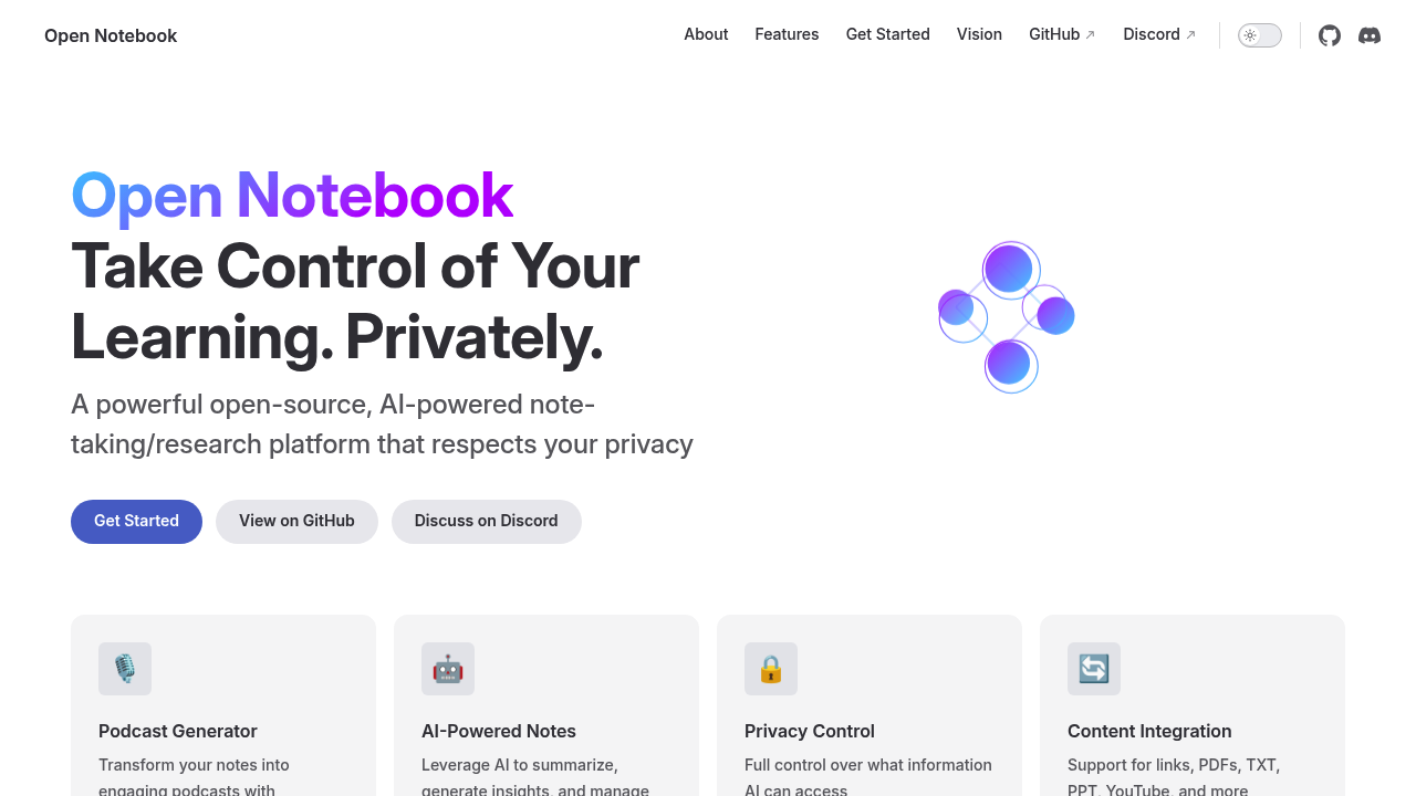 Open Notebook screenshot