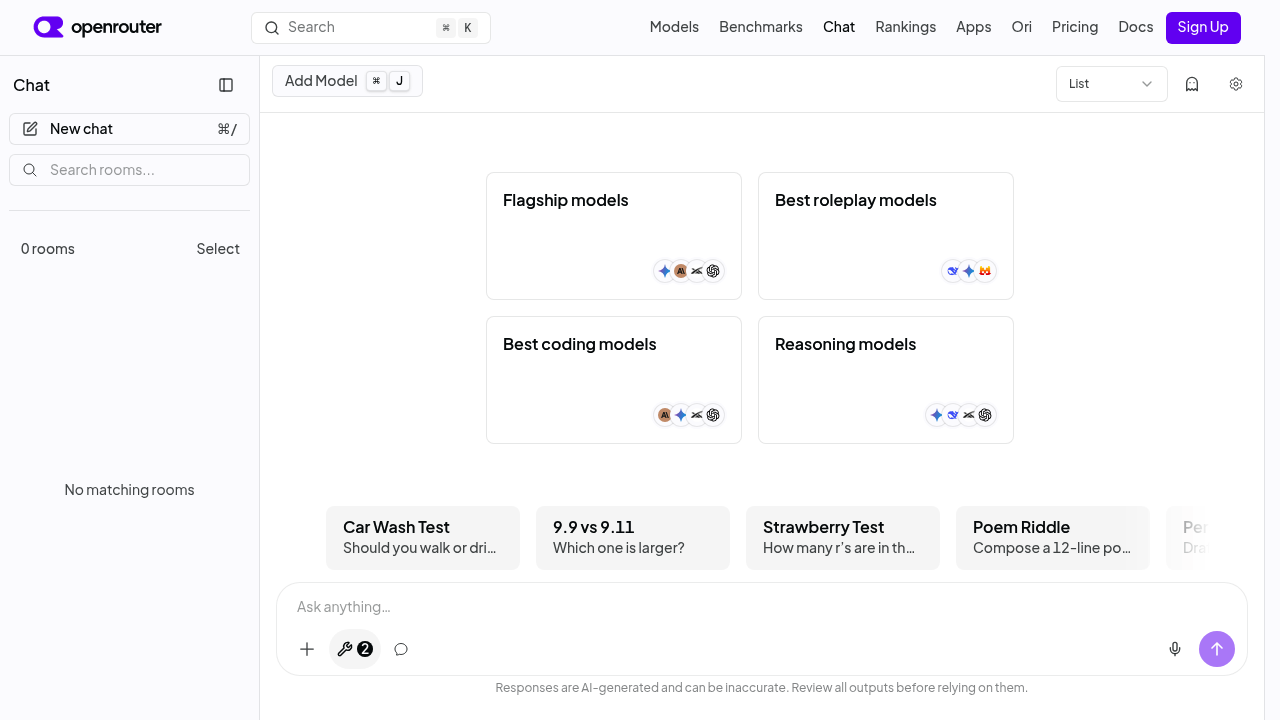OpenRouter Chat screenshot