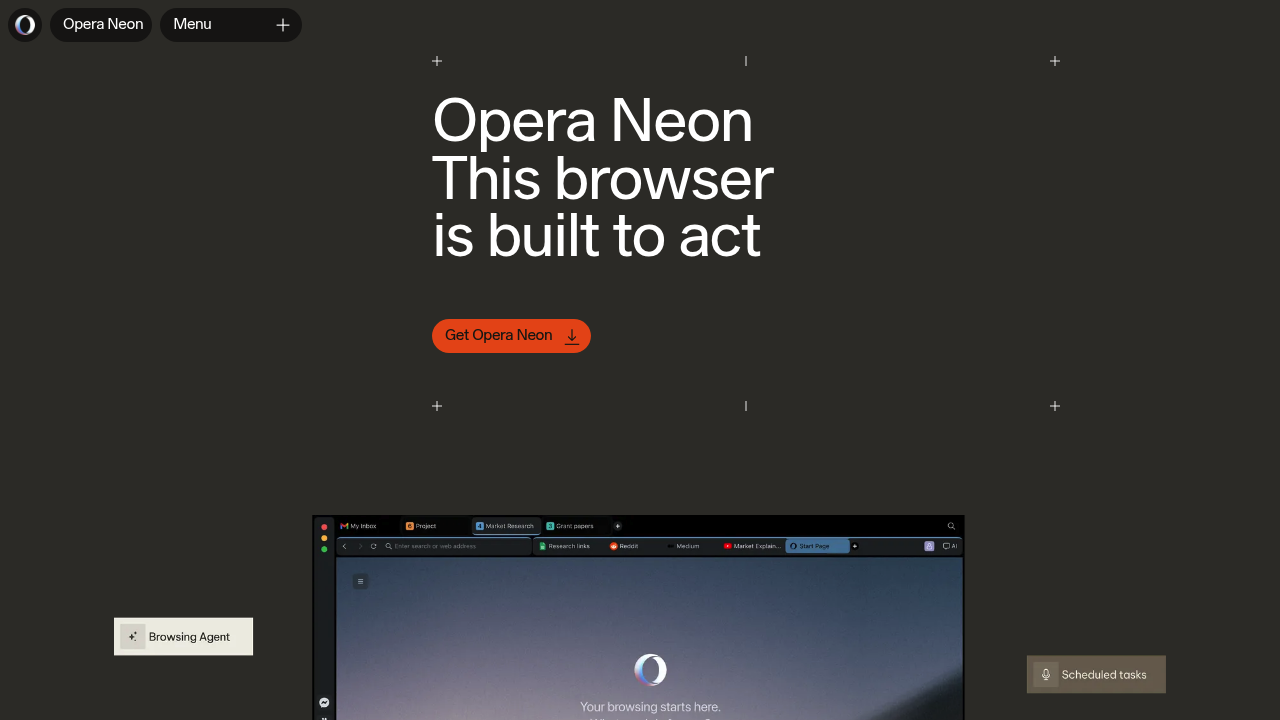 Opera Neon screenshot