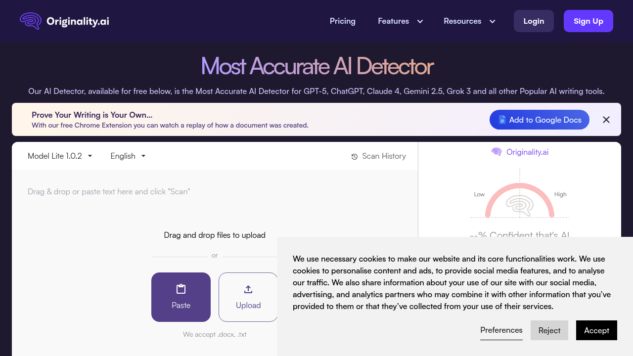 Originality.AI screenshot