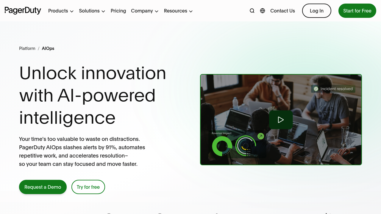 PagerDuty AIOps screenshot