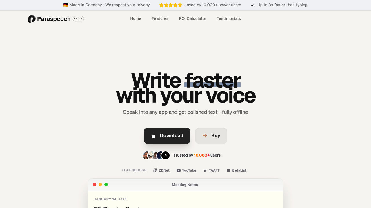 Paraspeech screenshot