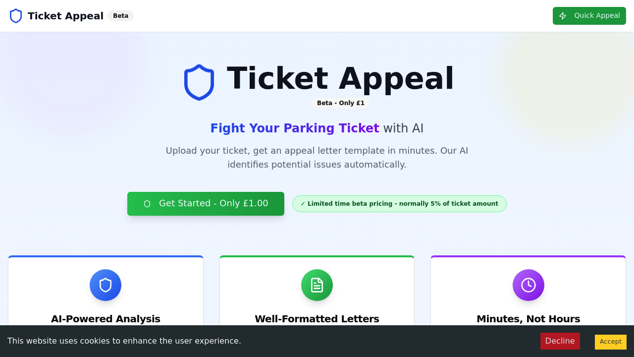 Parking Ticket Appeals UK - AI-Powered Appeal Letters screenshot