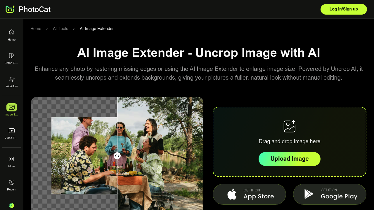 PhotoCat AI Image Extender screenshot