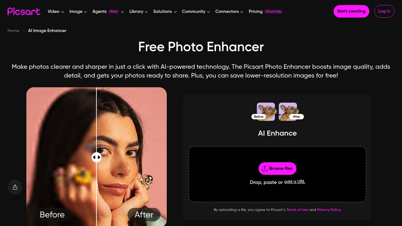 Picsart AI Image Enhancer screenshot