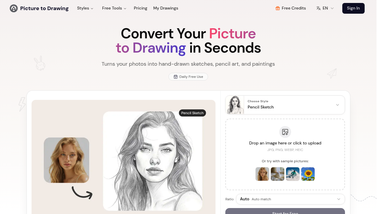 Picture to Drawing AI screenshot