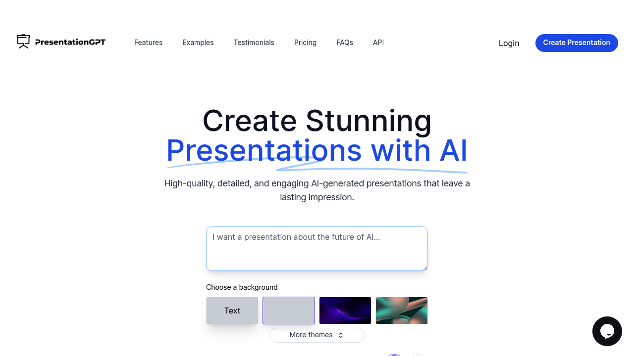 PresentationGPT screenshot