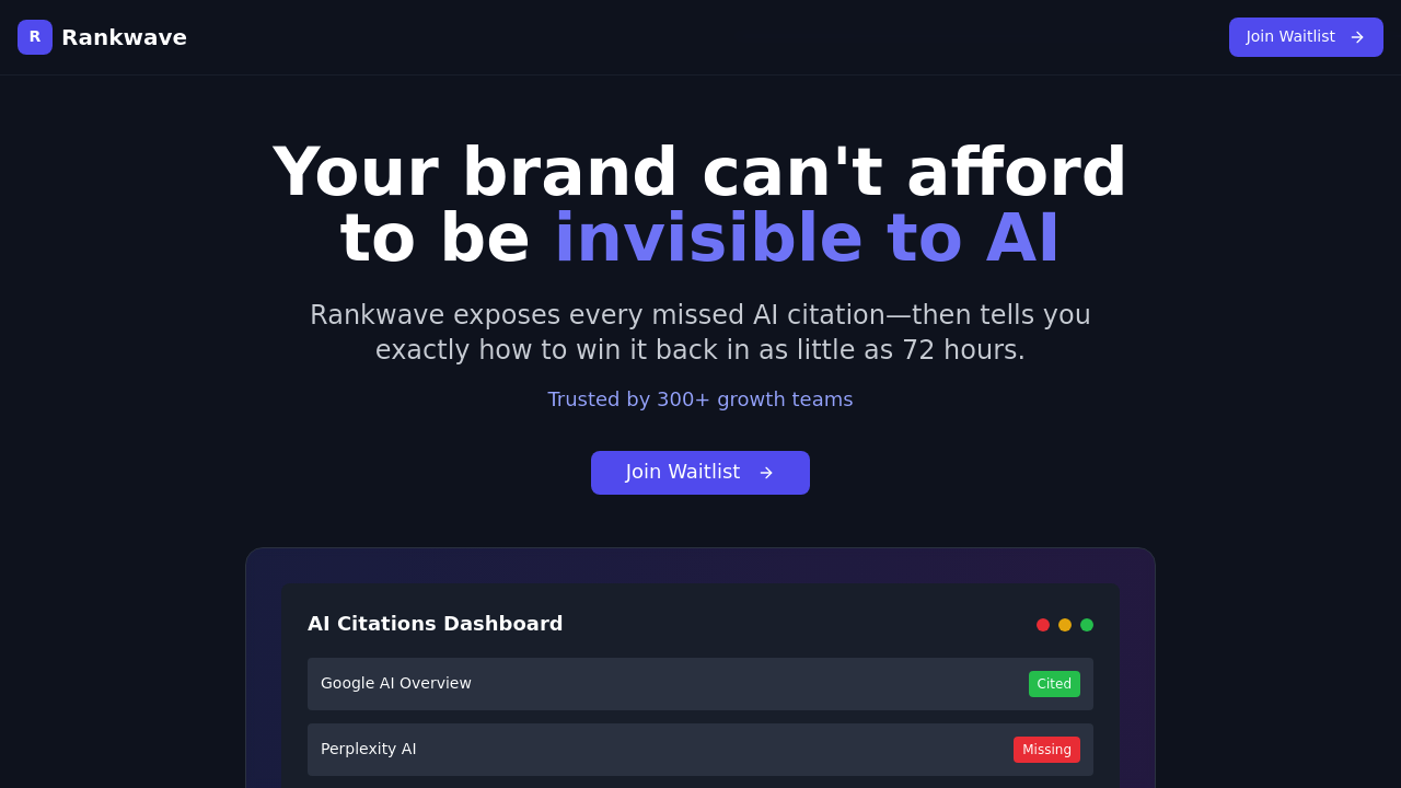Rankwave – Boost Your Brand’s Visibility in AI Answers 🚀 screenshot