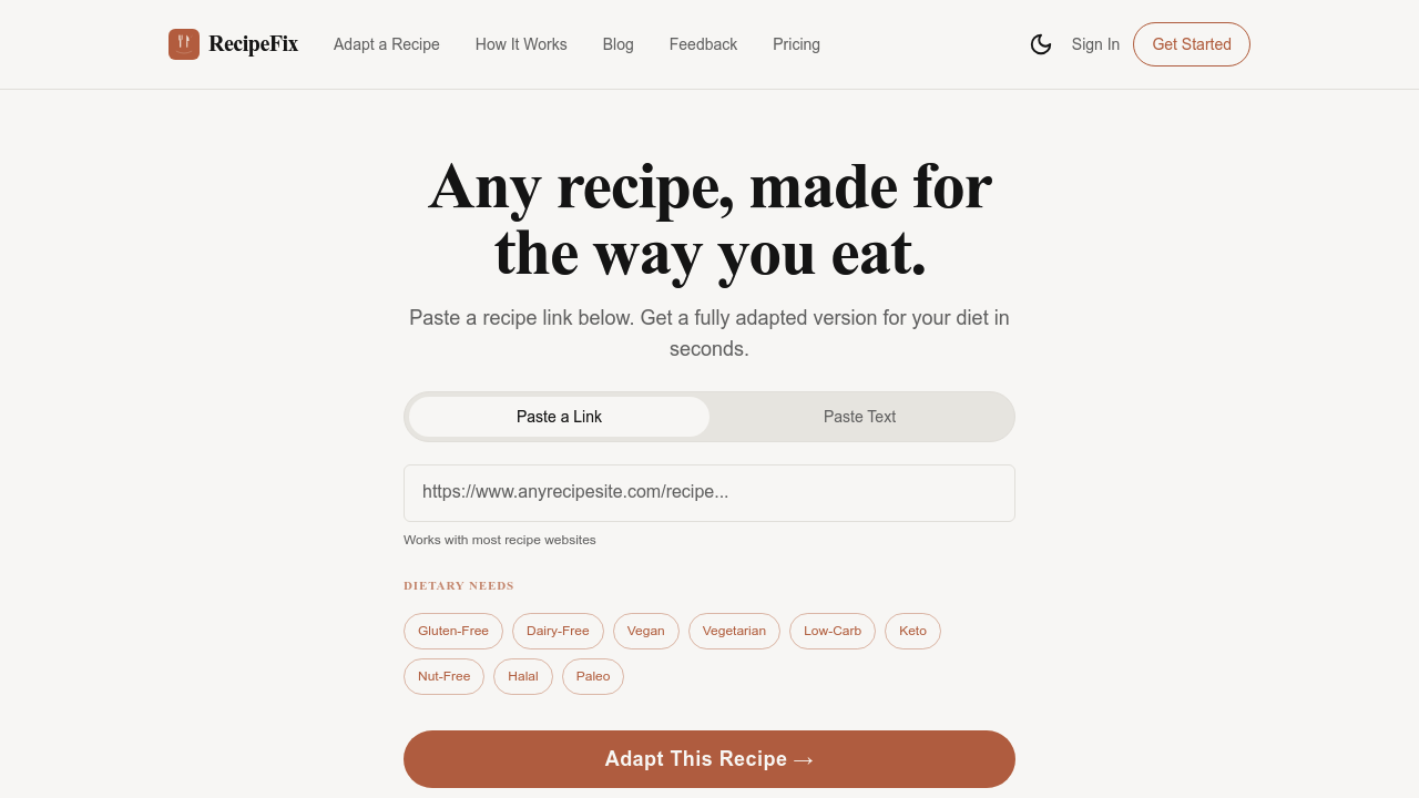 RecipeFix screenshot