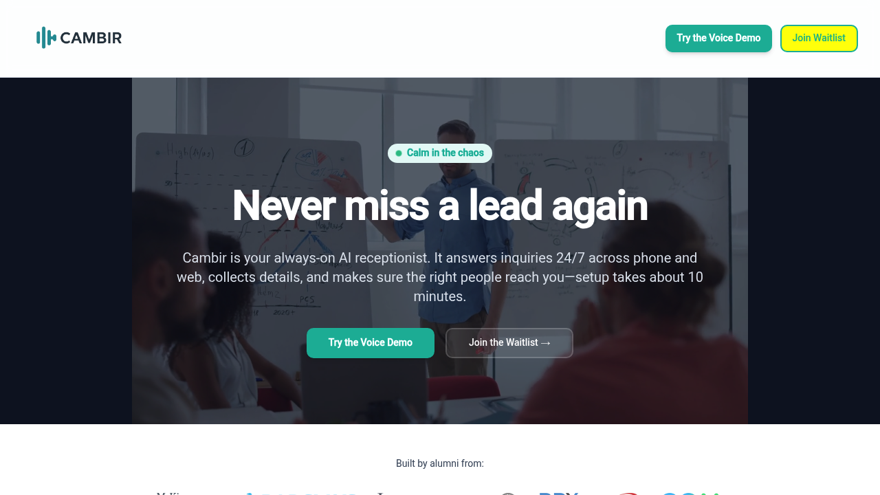 Cambir: Voice AI + Chat for High-Value Leads screenshot