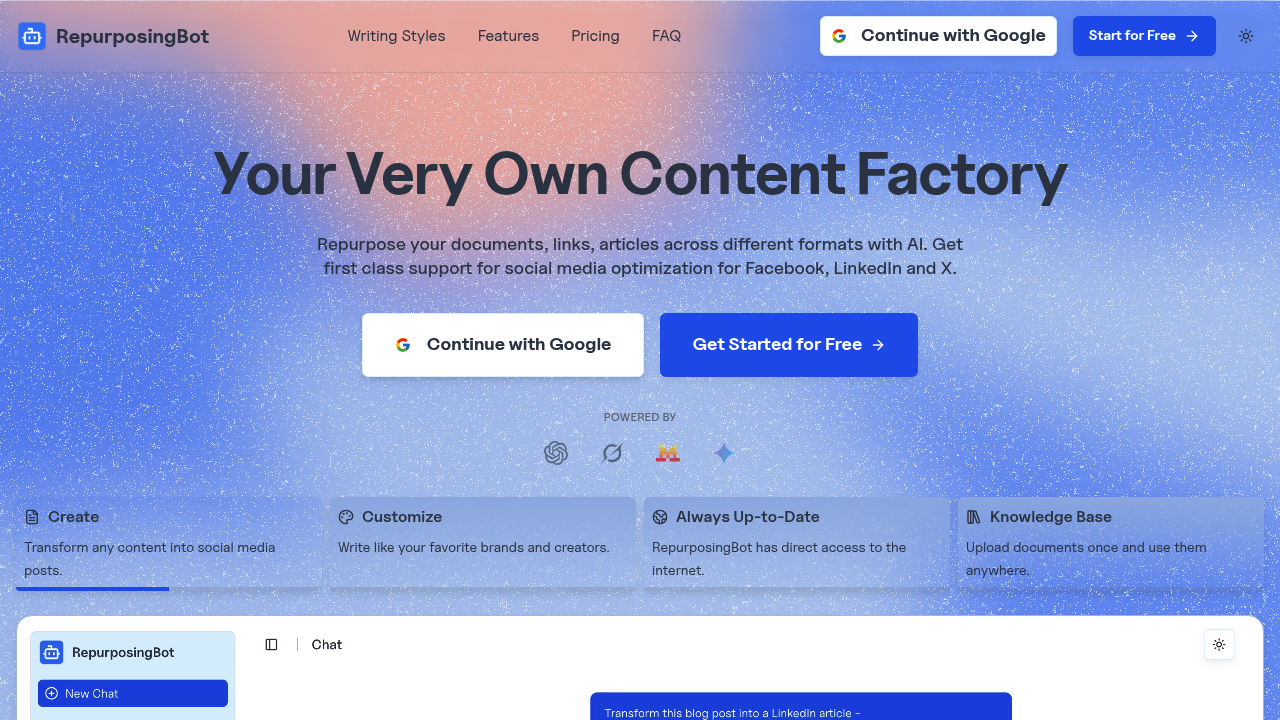 RepurposingBot screenshot