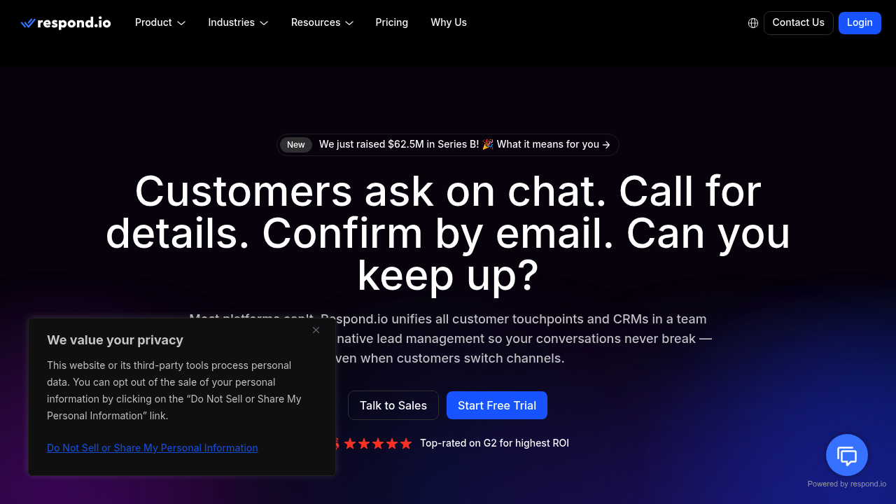 Respond.io screenshot