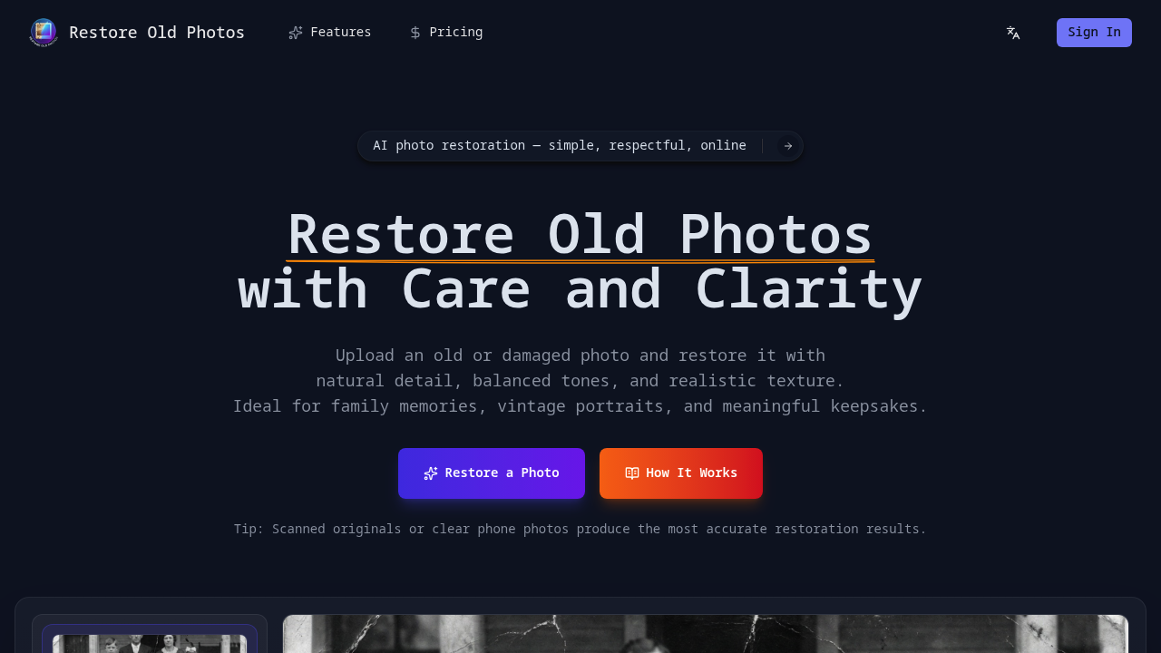 Restore Old Photos App screenshot