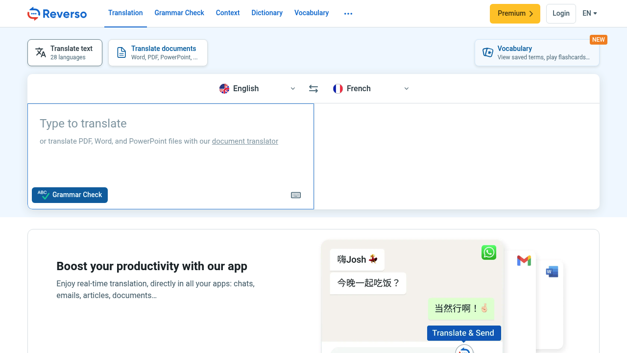 Reverso screenshot