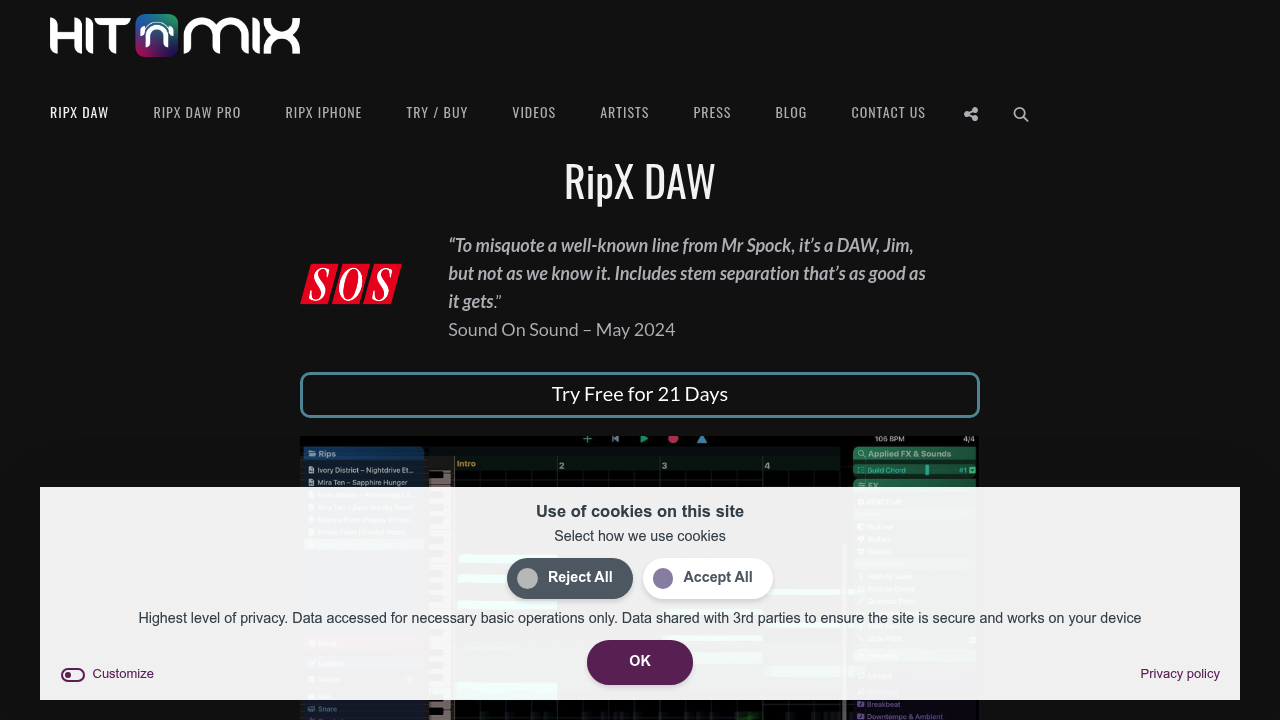 RipX DAW screenshot