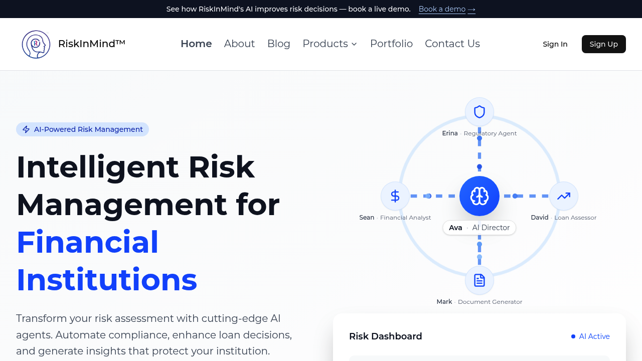 RiskInMind AI screenshot