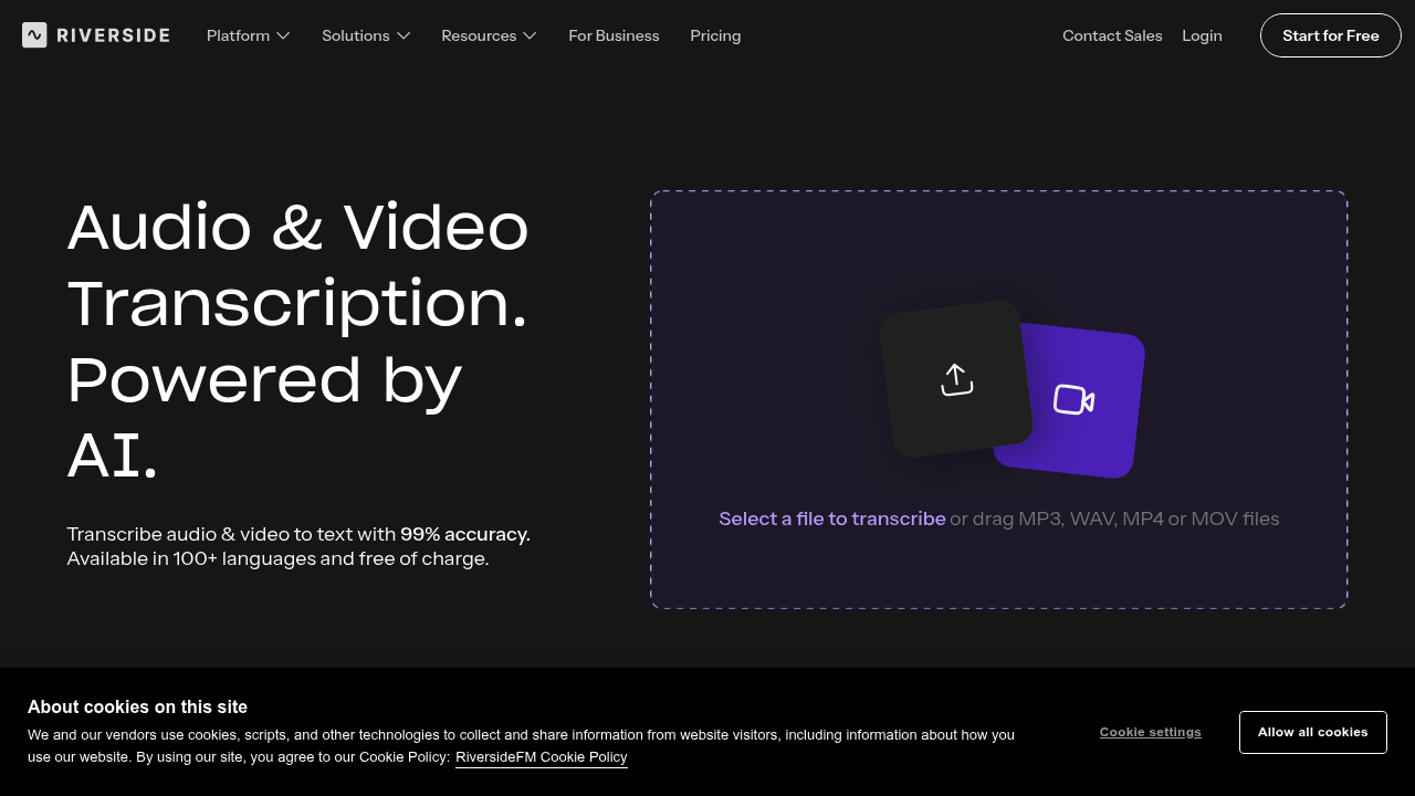 Riverside Transcription screenshot