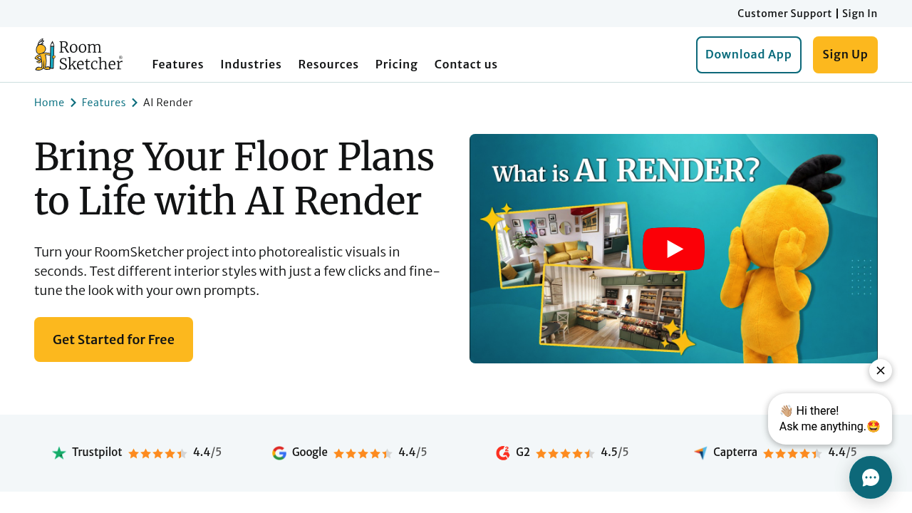 RoomSketcher AI Render screenshot