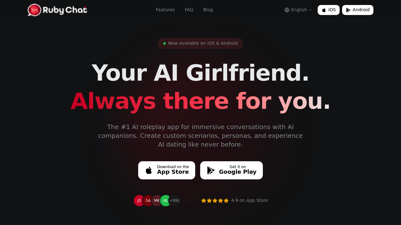 Ruby Chat - AI Girlfriend & Roleplay App screenshot