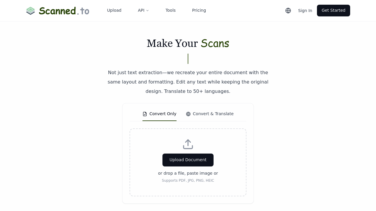 Scanned.to screenshot
