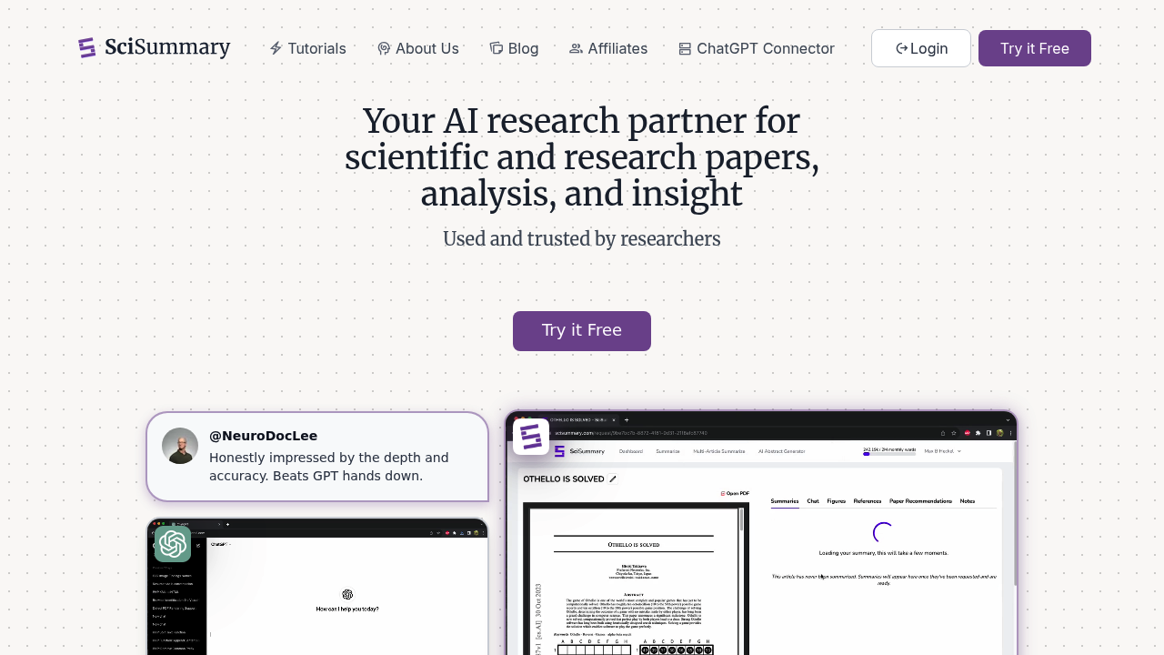 SciSummary screenshot