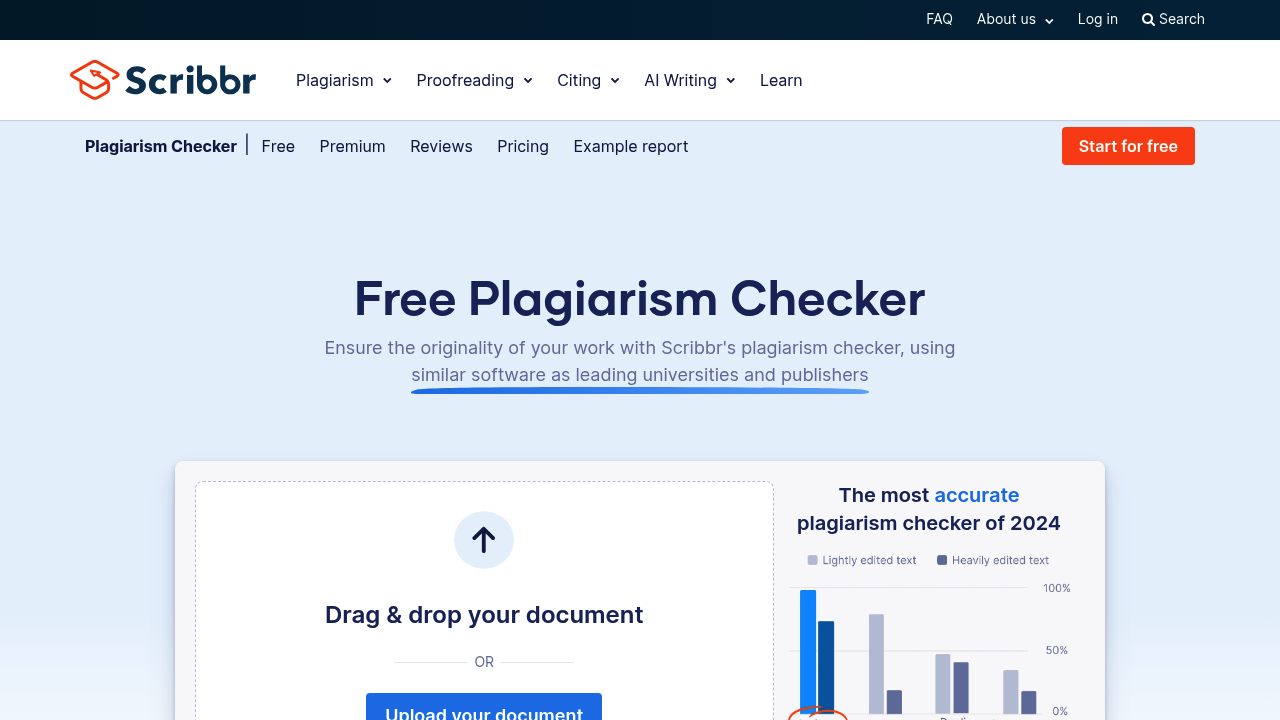 Scribbr Plagiarism Checker screenshot